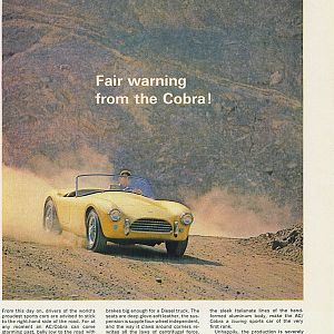 Early ad for 260 Cobra from Playboy